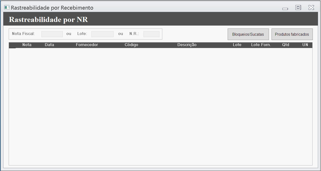 Rastreabilidade por NR